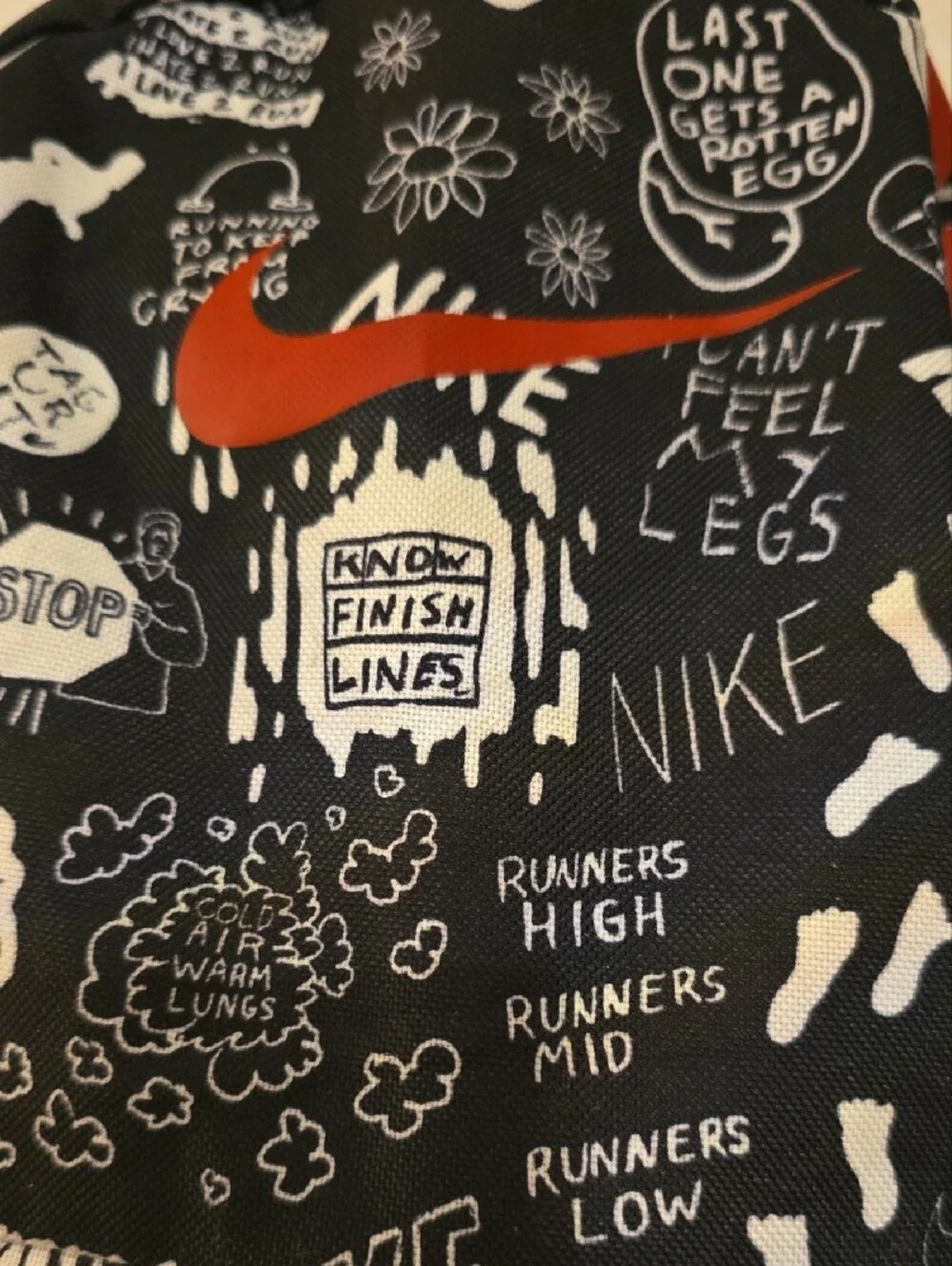 Nike Black & Red Brasilia All Over Print Backpack.